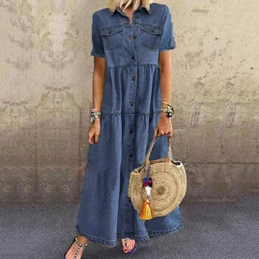 WW | Maxi Denim Kleid Für Damen