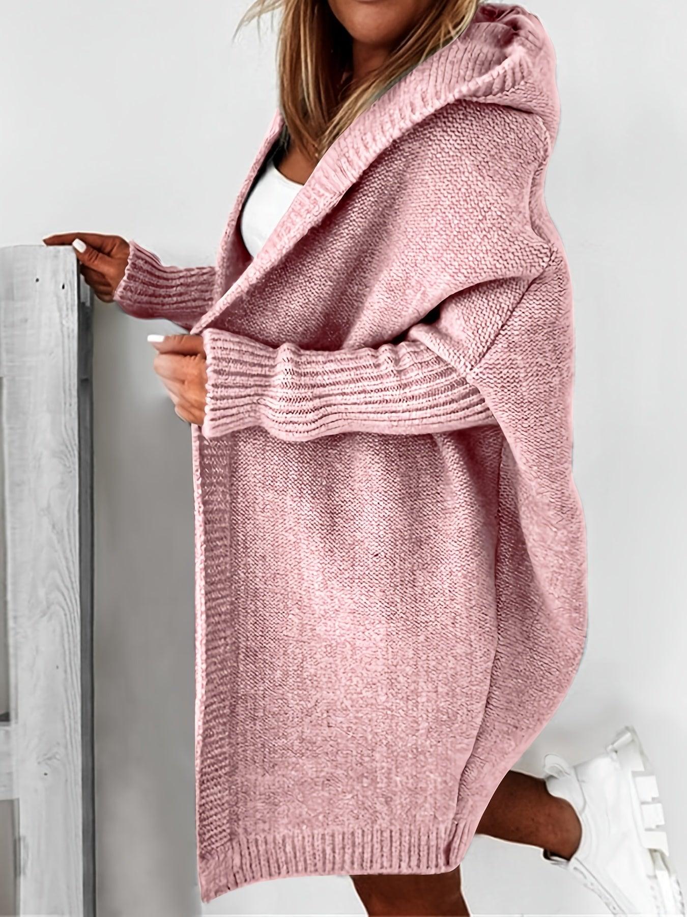 WW | Long hooded cardigan with long sleeves