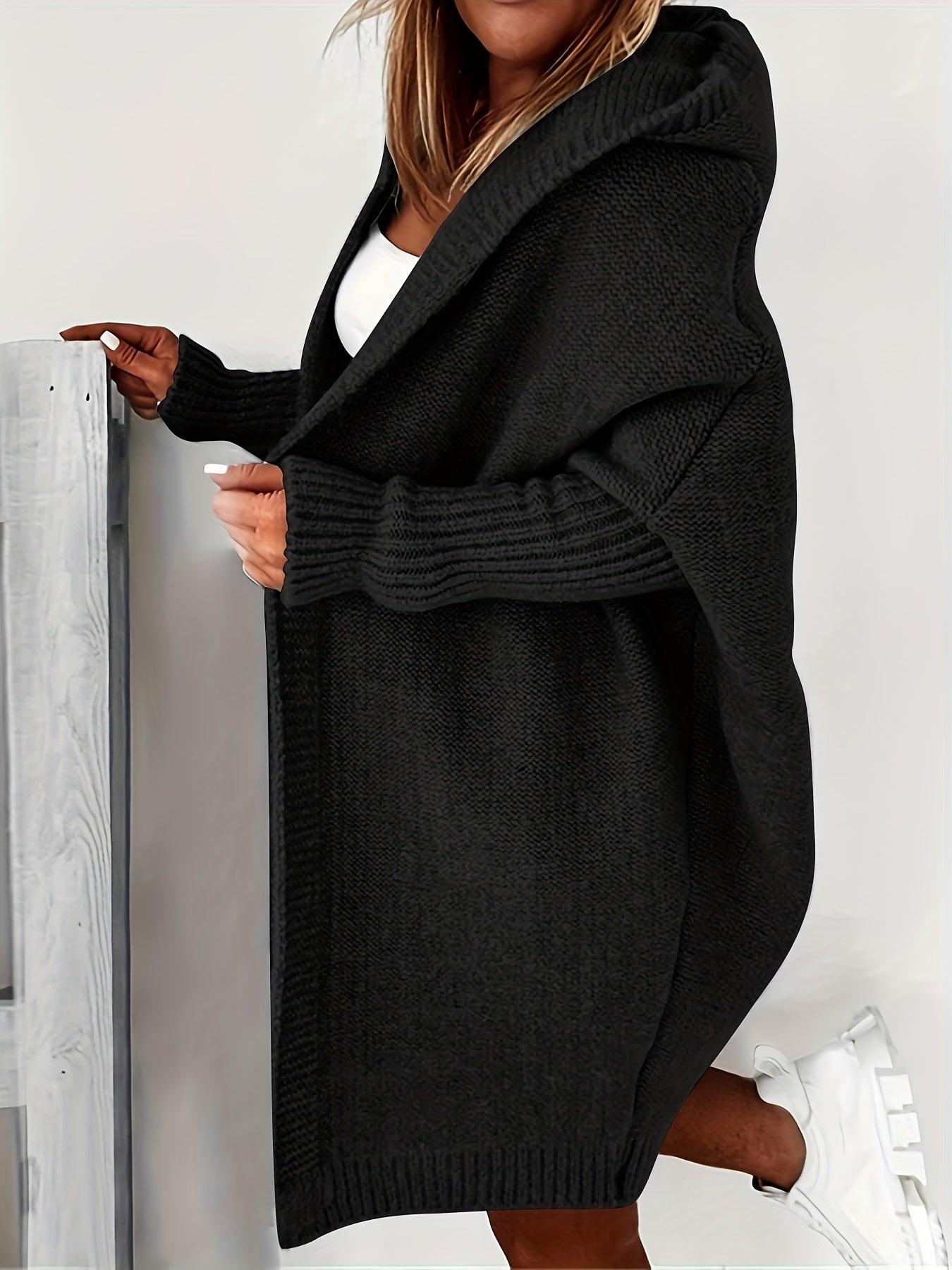 WW | Long hooded cardigan with long sleeves