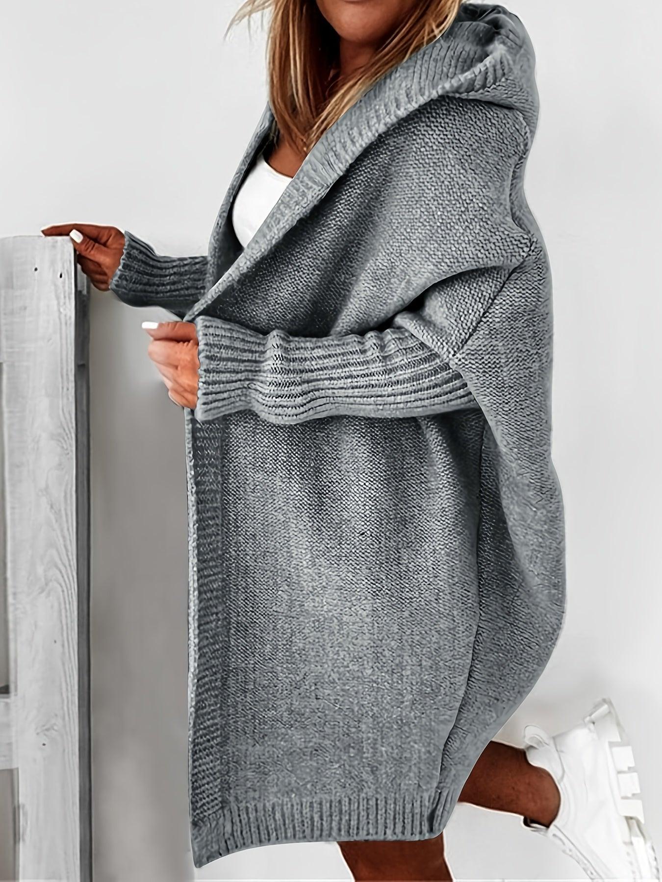 WW | Long hooded cardigan with long sleeves