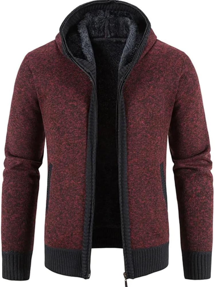 WW | Kapuzenpullover Mit Reißverschluss Aus Strick in Der Farbe Chai Für Herren