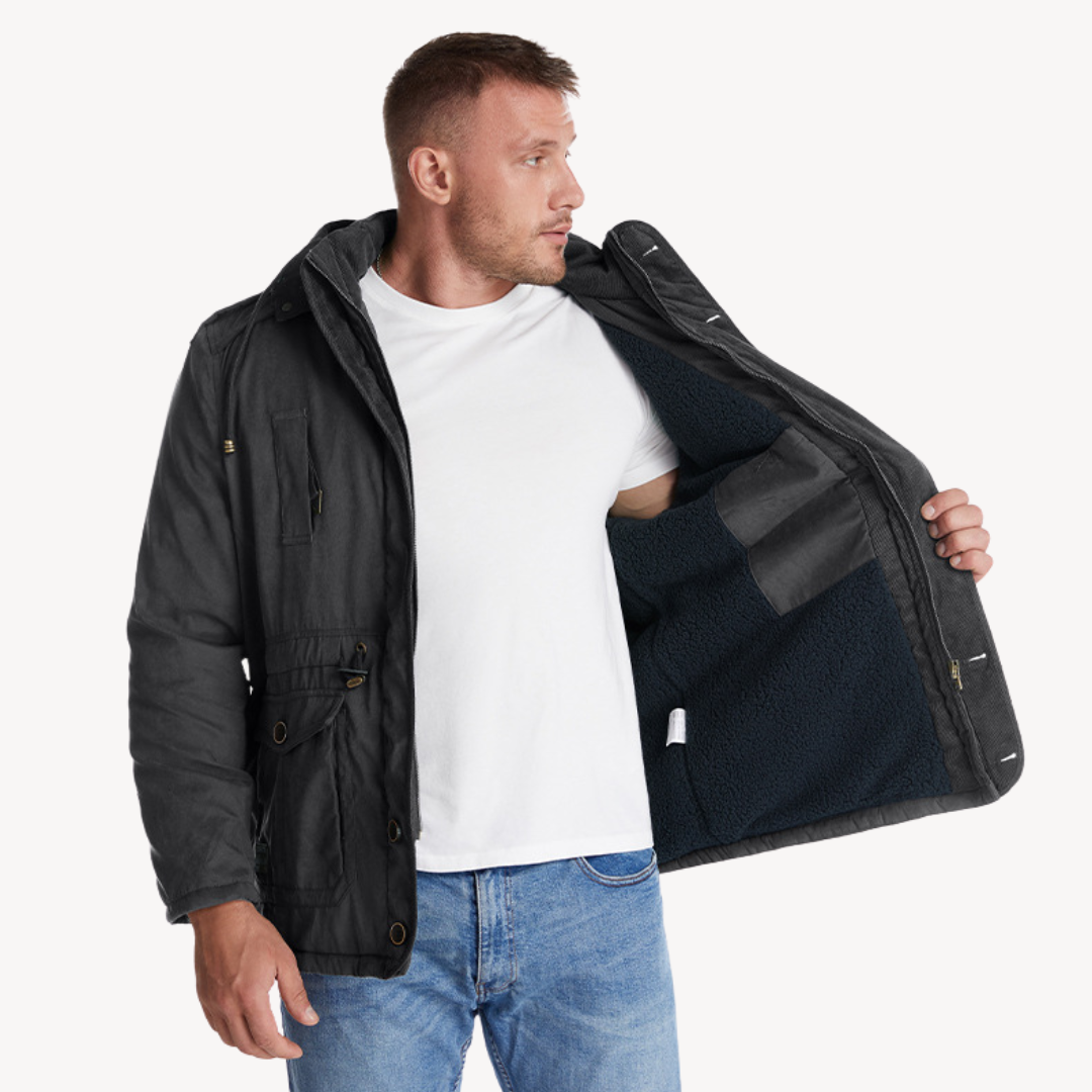 WW | Herren wasserdichter Winterparka mit fellgefütterter Kapuze