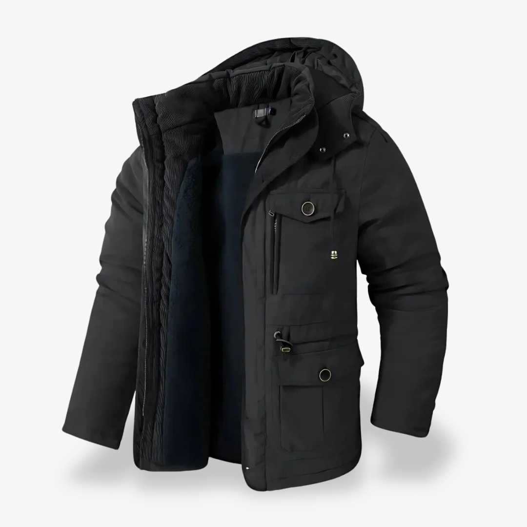 WW | Herren wasserdichter Winterparka mit fellgefütterter Kapuze