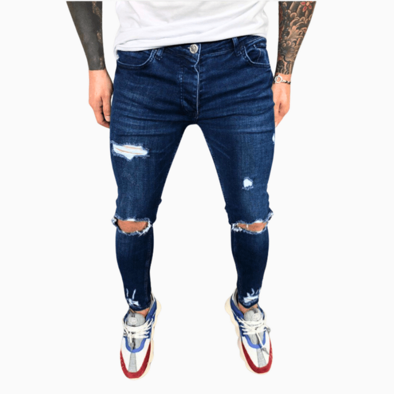 WW | Herrenhose Trendy Skinny Jeans Mit Rissen Bequem & Stretch