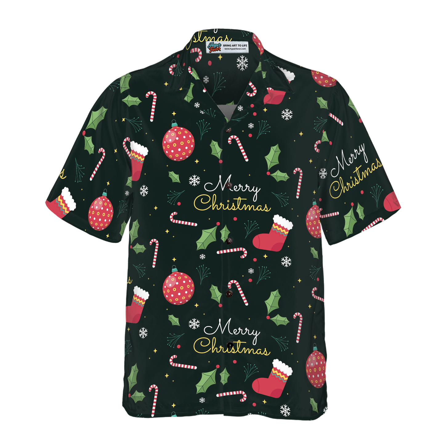 WW | Hyperfavor Weihnachts-Hawaiianhemden, Fröhliche Weihnachten Musterhemd Kurzarm, Weihnachtshemd Geschenkidee für Männer und Frauen