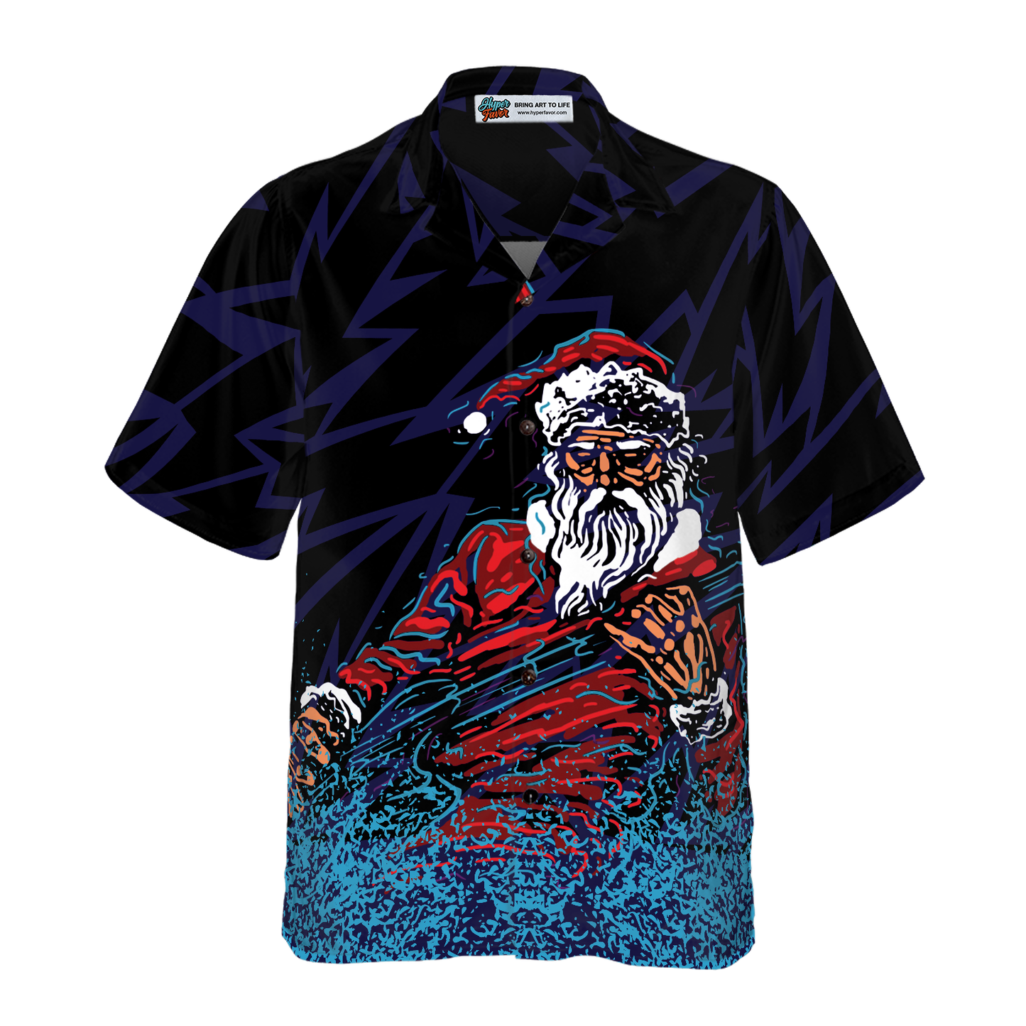 WW | Hawaiian Hemden, Rock Santa Shirt Kurzarm, Weihnachtshemden Geschenkidee für Männer und Frauen