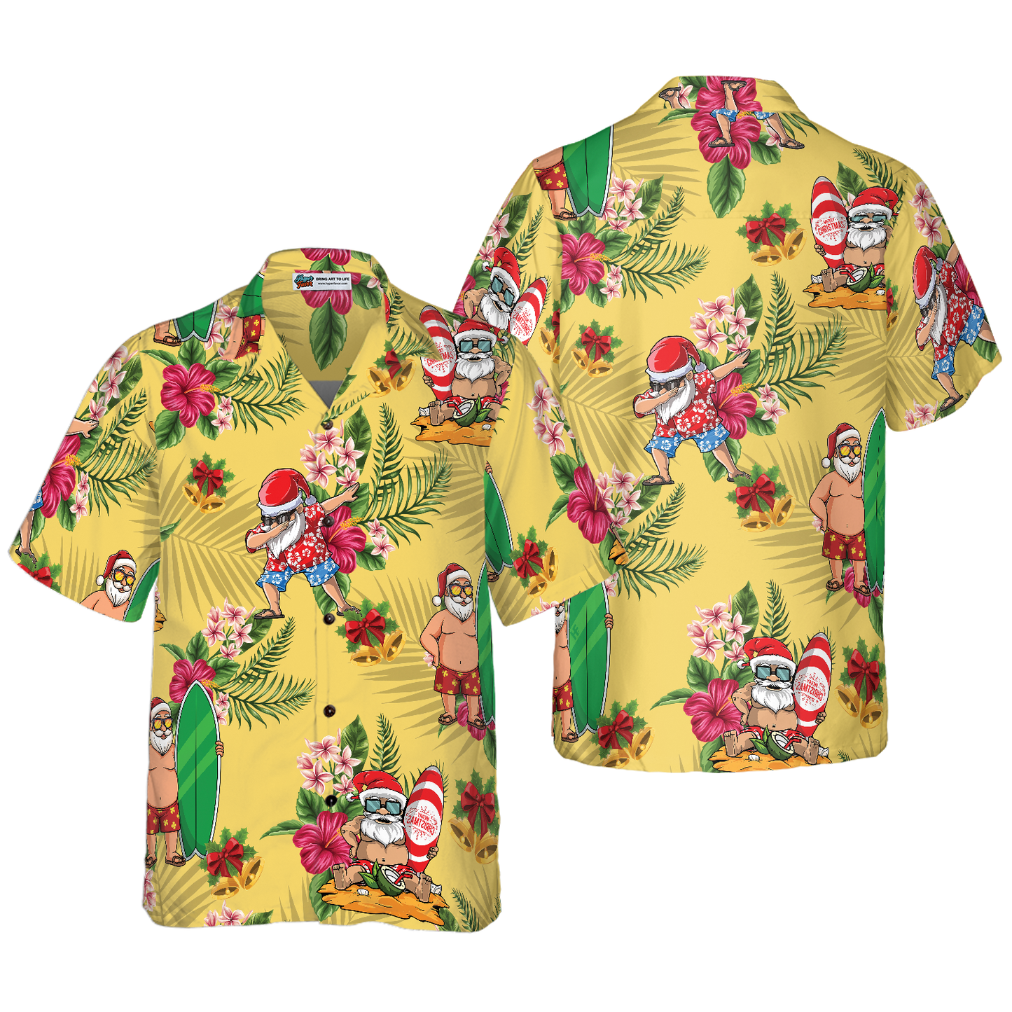WW | Frohe Weihnachten Santa Claus Surfing Dab Hawaiian Shirt