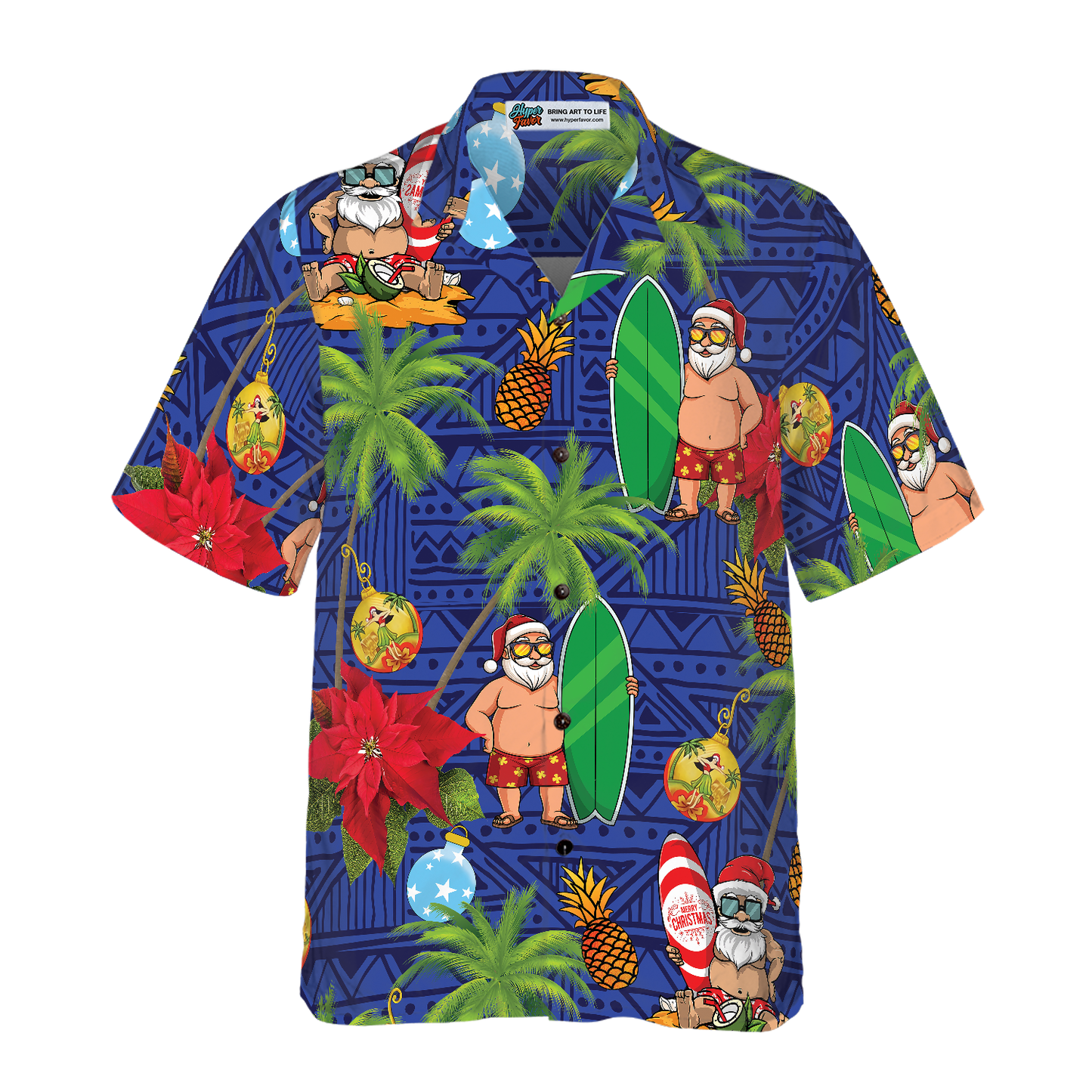WW | Frohe Weihnachten Santa Claus 1 Hawaiian Shirt
