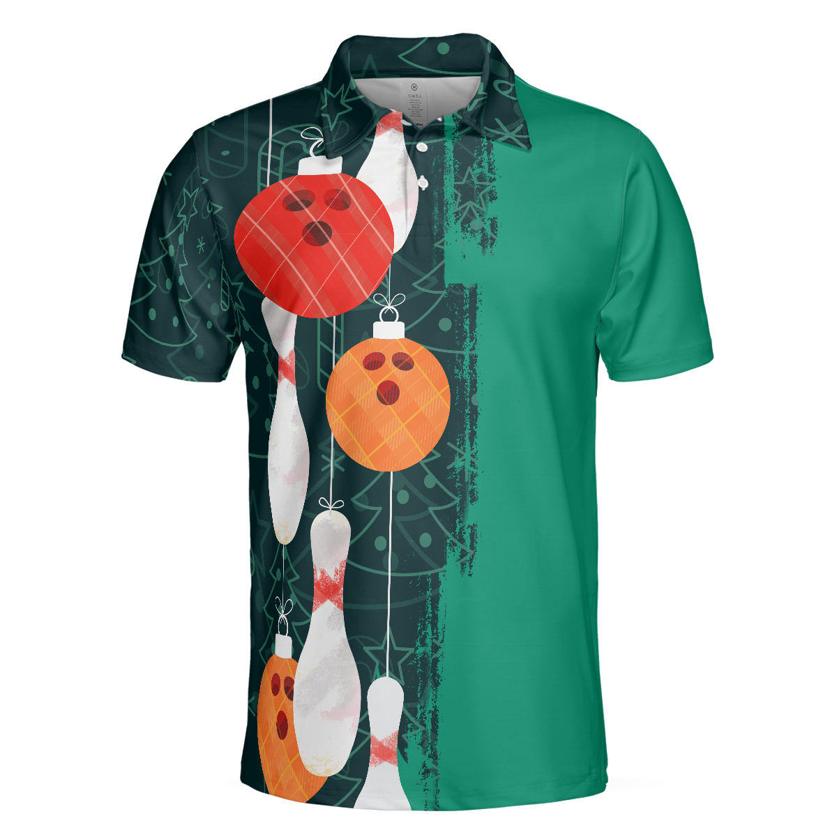 WW | Weihnachts Bowling Dekoration Licht Herren Polo Shirts