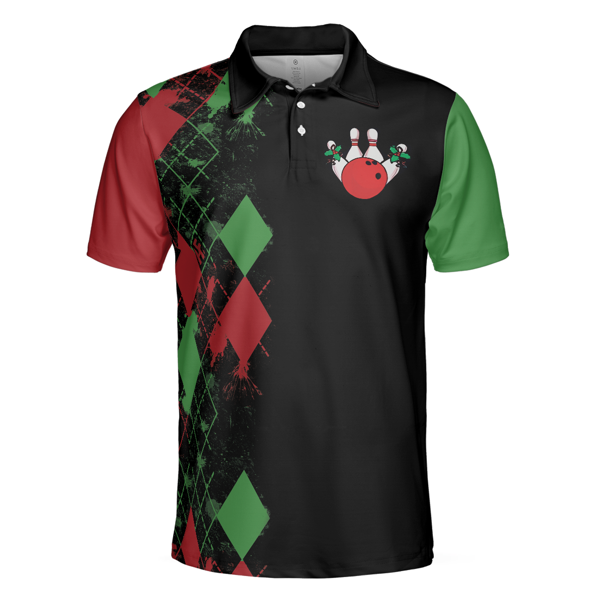 WW | Bowly Nachthemd Poloshirt, Weihnachtsmotiv Poloshirt Design, Beste Weihnachtsgeschenkidee für Bowlingliebhaber