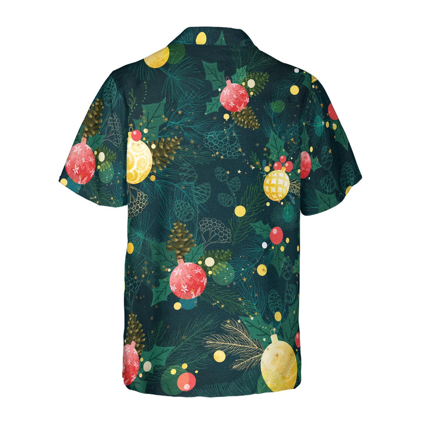 WW | Hyperfavor Weihnachts-Hawaiianhemden, Weihnachtsbaumornament-Musterhemd Kurzarm, Weihnachtshemd Geschenkidee für Männer und Frauen