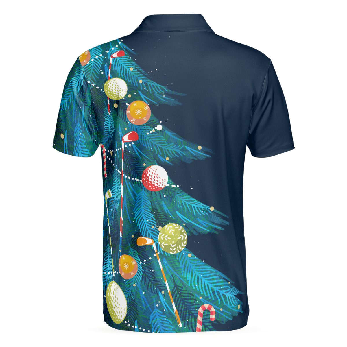 WW | Weihnachts Golf Polo Shirts - Herren Golf Polo Shirts Kurzarm - Weihnachtsbaum Muster Shirt Dry Fit - Weihnachts Shirt Geschenkidee für Männer