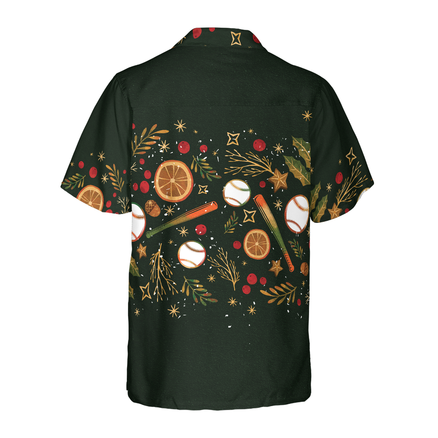 WW | Hyperfavor Weihnachten Hawaiian-Shirts für Männer und Frauen, Weihnachts-Baseballmuster Hawaiian-Shirt mit Knopfleiste Kurzarm