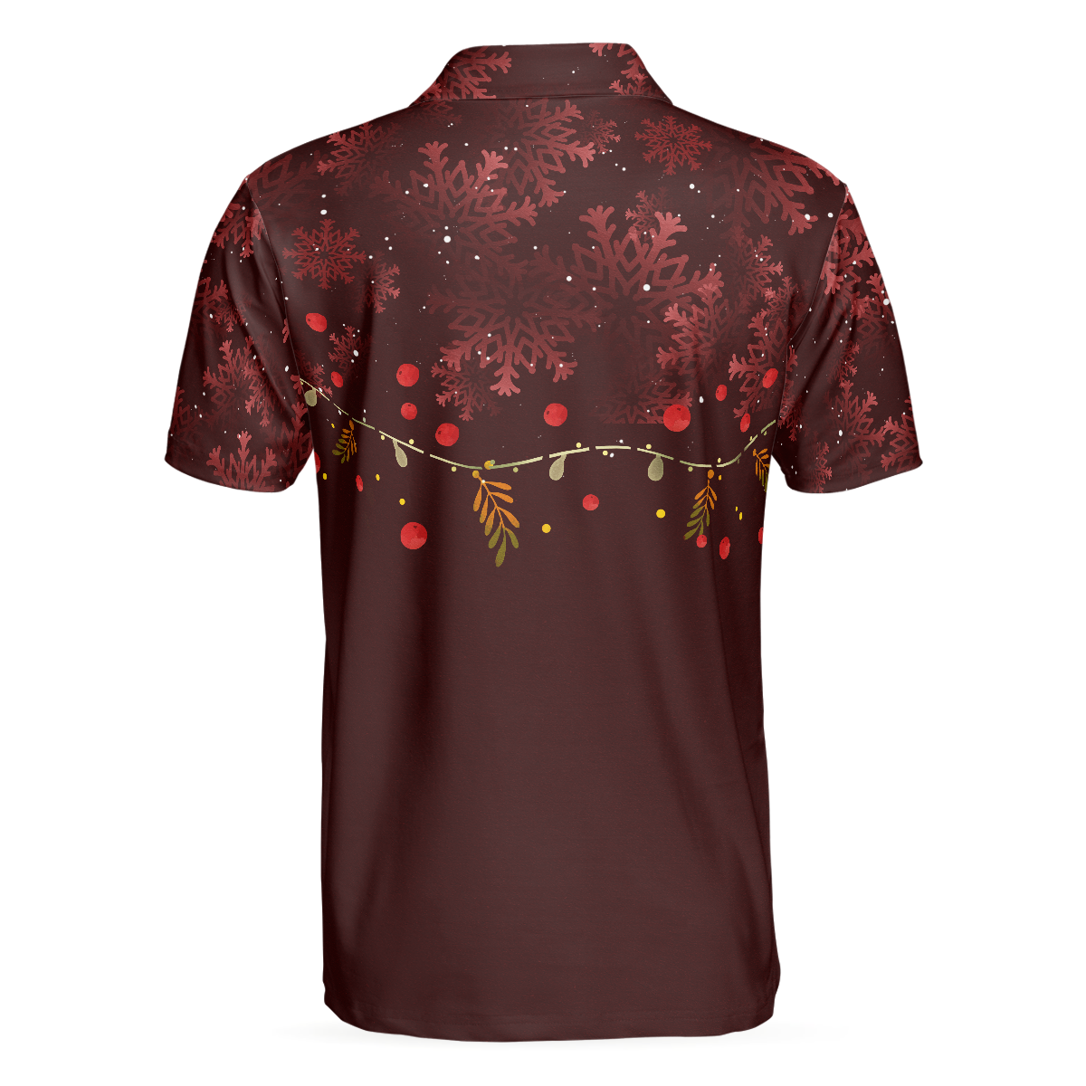 WW | Christmas Golf Polo Shirts - Men's Golf Polo Shirts Short Sleeve - Red Christmas Pattern Shirt Dry Fit - Christmas Shirt Gift Idea for Men