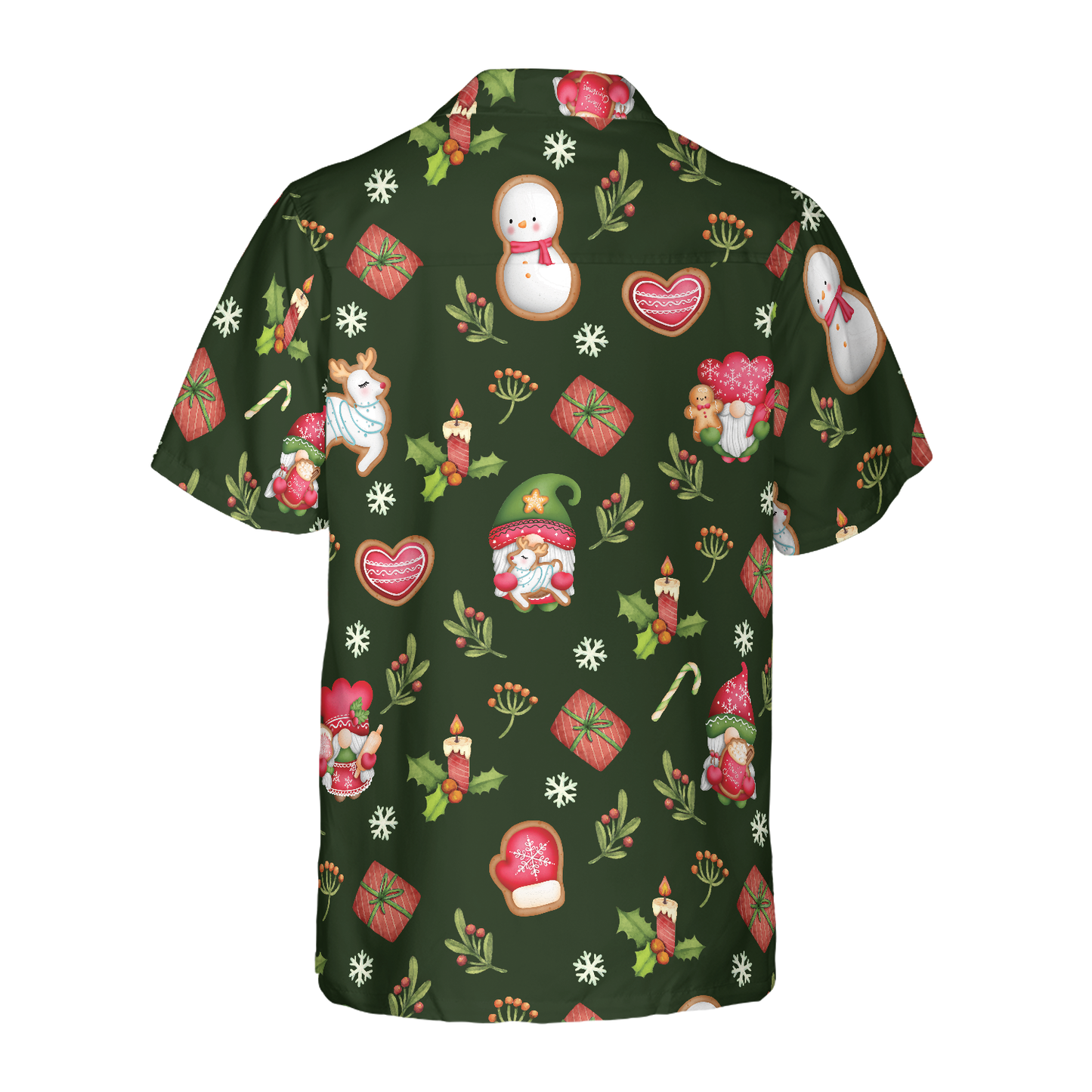 WW | Hyperfavor Weihnachts-Hawaiianhemden für Männer und Frauen, Gnome Fröhliche Weihnachten Hawaiian Shirt Button Down Shirt Kurzarm