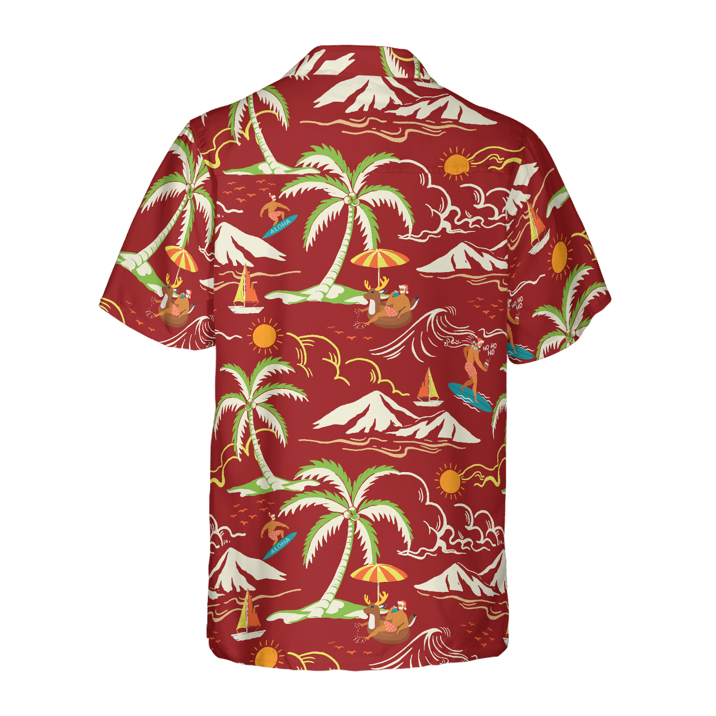 WW | Hyperfavor Weihnachts-Hawaiian-Shirts, Santa Strand Sommer Muster 1 Shirt Kurzarm, Weihnachts-Shirt Geschenkidee für Männer und Frauen