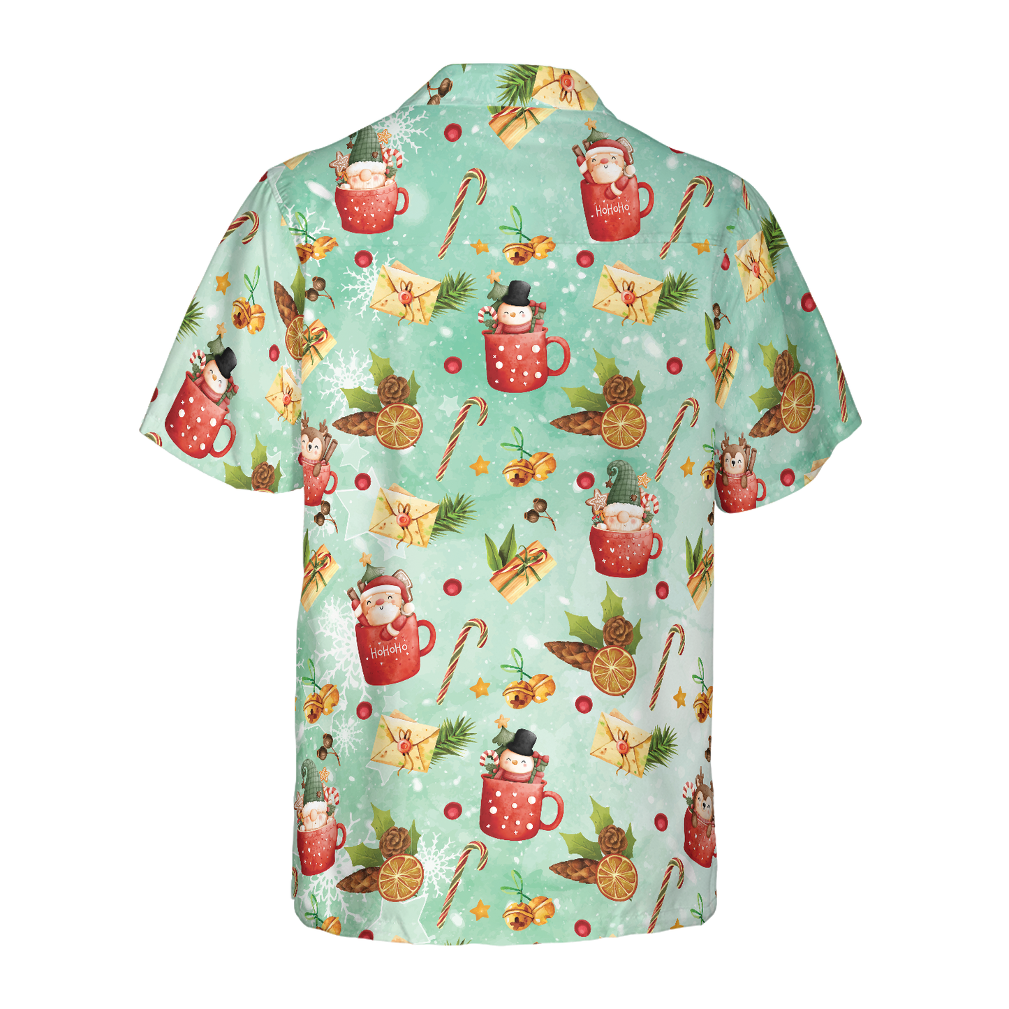 WW | Hyperfavor Santa Weihnachtsmuster 1 Muster Hawaiian Shirt, Weihnachtshemden Kurzarm Hemd mit Knopfleiste für Männer und Frauen