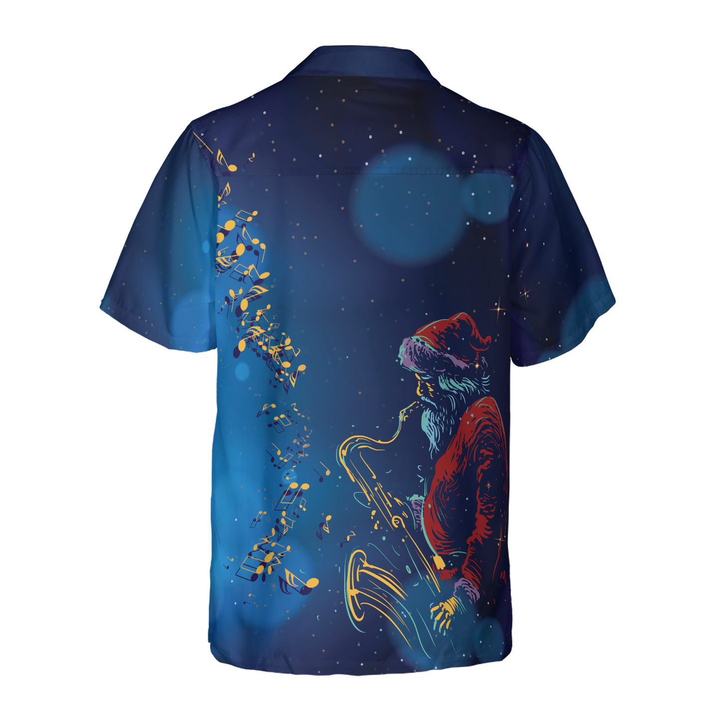 WW | Hyperfavor Weihnachts-Hawaiihhemden, Santa Claus spielt das Saxophon Shirt Kurzarm, Weihnachtshemd Geschenkidee für Männer und Frauen