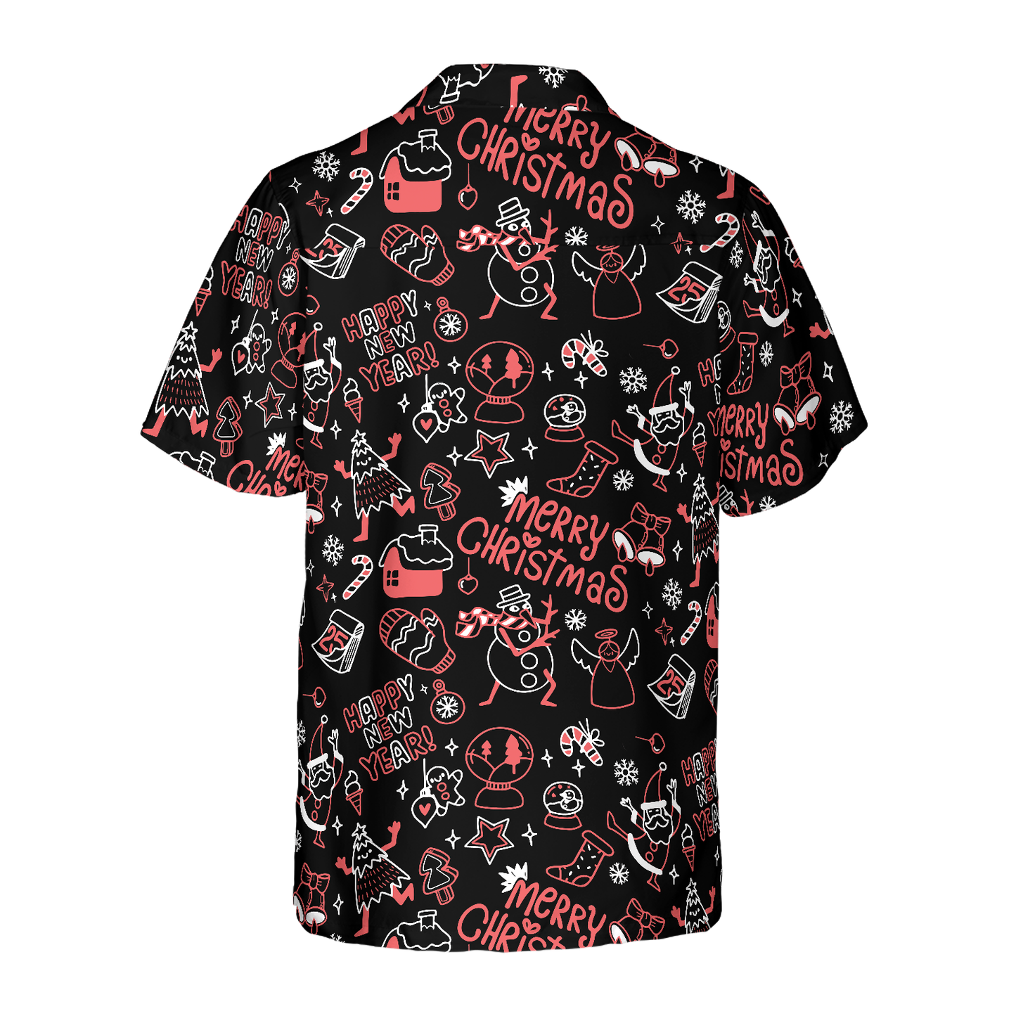 WW | Hyperfavor Weihnachts-Hawaiianhemden, Weihnachts-Linienmuster-Hemd Kurzarm, Weihnachtshemd Geschenkidee für Männer und Frauen