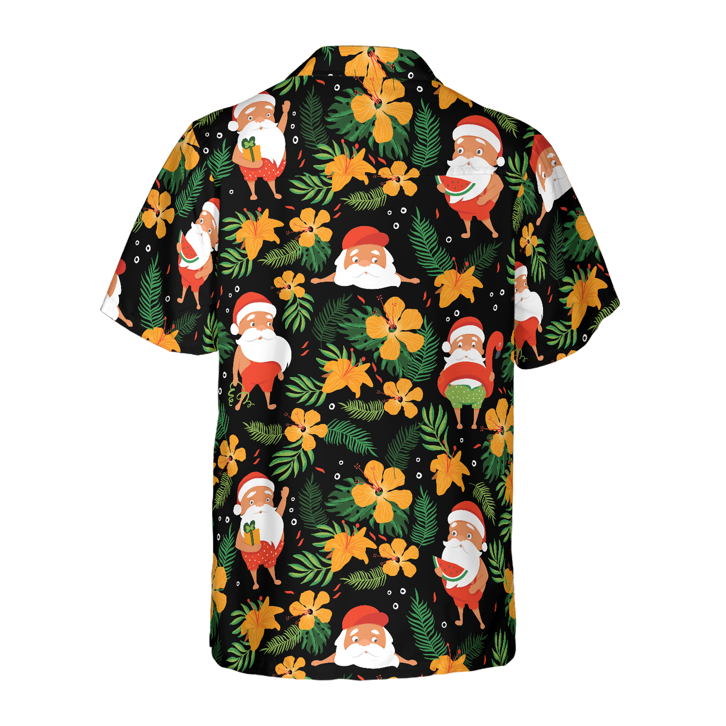WW | Hyperfavor Weihnachts-Hawaiianhemden, Santa Schwimmendes tropisches Muster kurzärmliges Hemd, Weihnachtshemd Idee Geschenk für Männer und Frauen