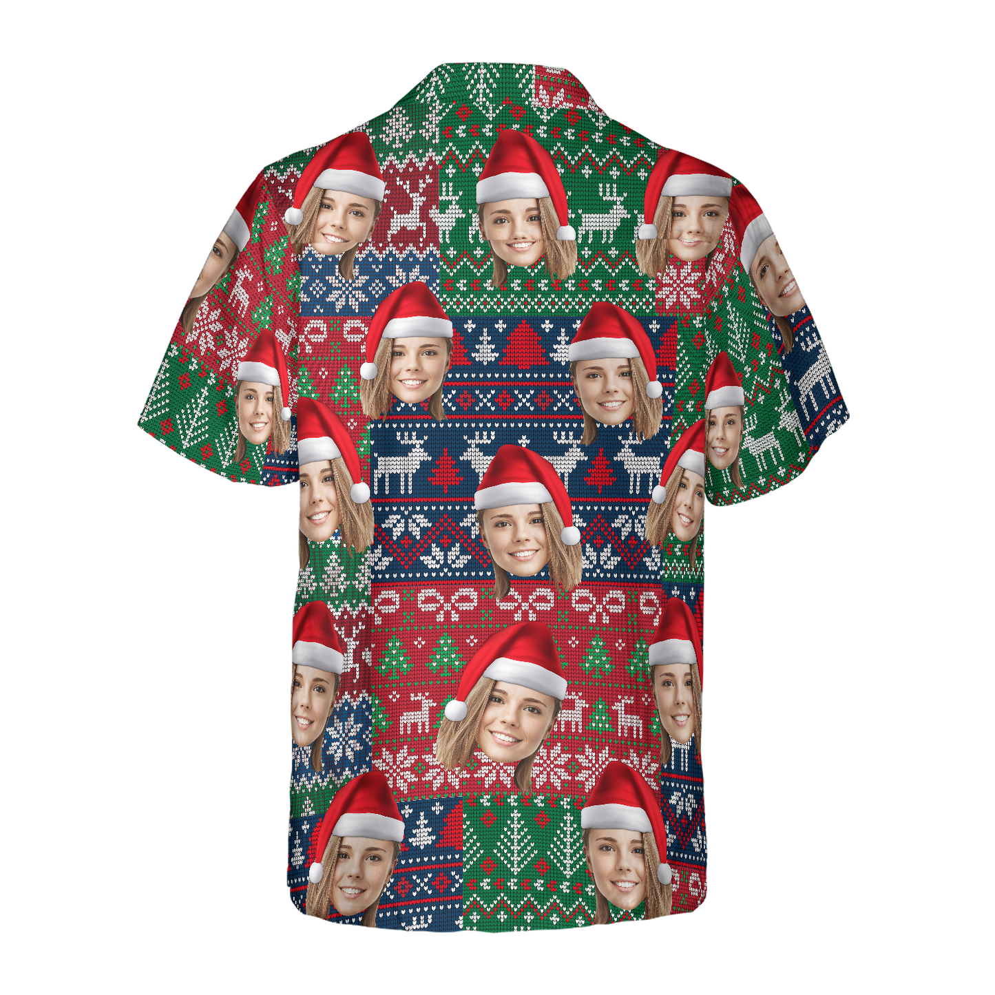 WW | Lustige benutzerdefinierte Gesichts-Weihnachts-02 benutzerdefinierte Hawaiian-Shirt