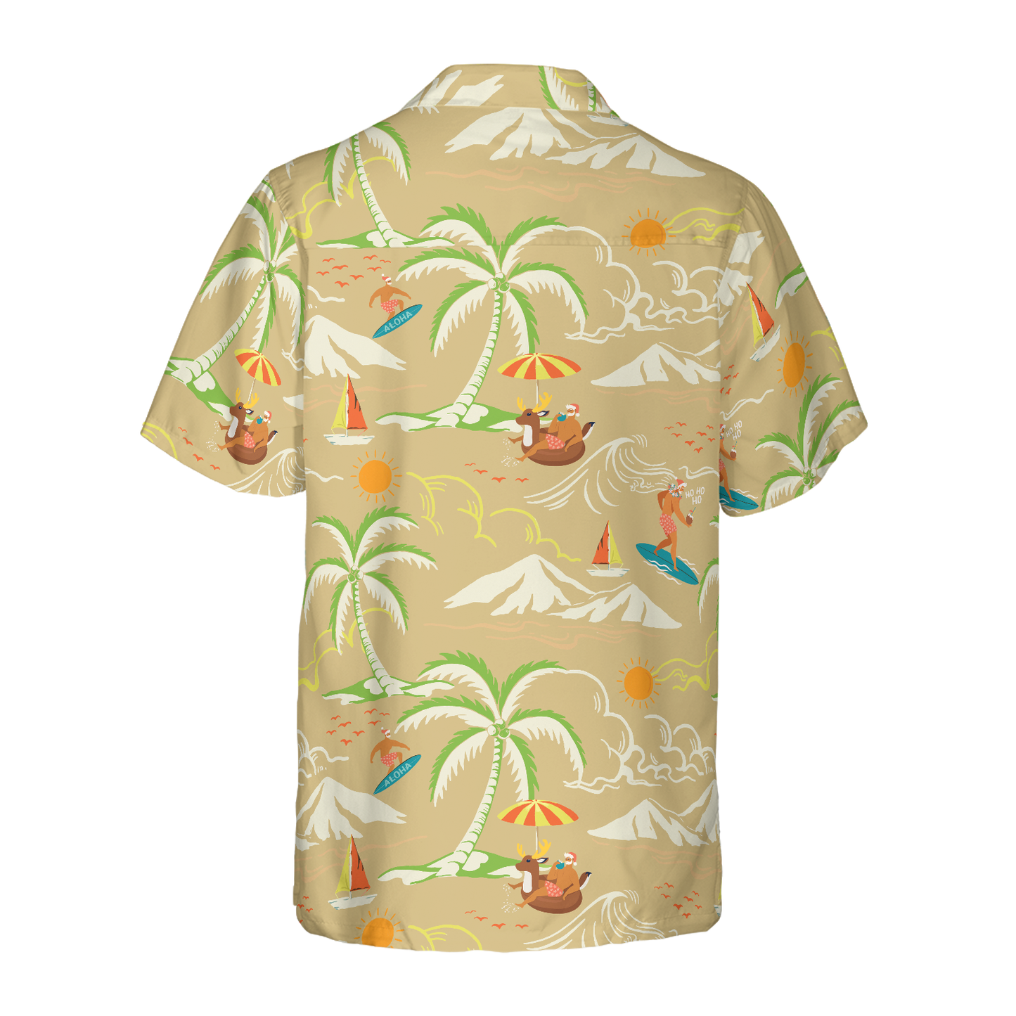 WW | Hyperfavor Weihnachts-Hawaiian-Shirts, Santa Strand Sommer Muster 4 Shirt Kurzarm, Weihnachtshemd Geschenkidee für Männer und Frauen
