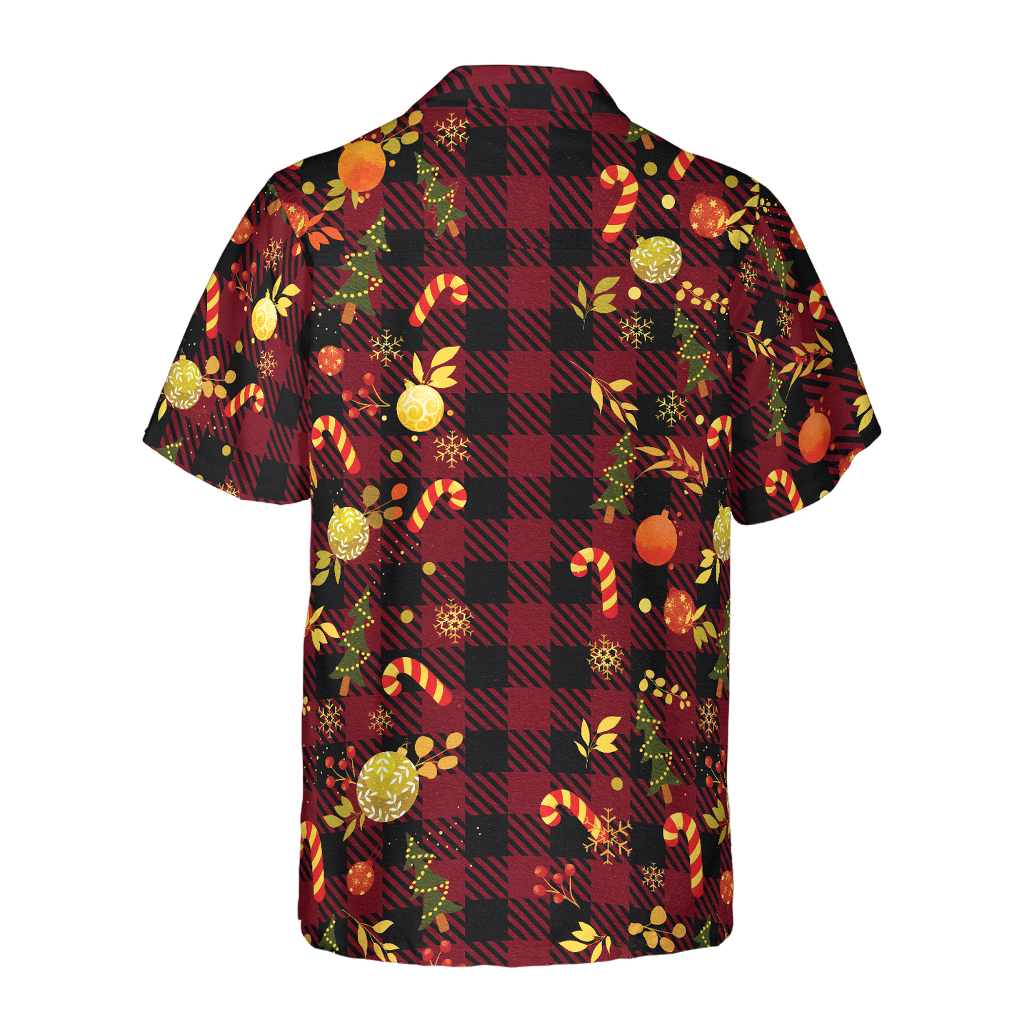 WW | Hyperfavor Weihnachts-Hawaiian-Shirts, Frohe Weihnachten Rotkariertes Muster Shirt Kurzarm, Weihnachts-Shirt Geschenkidee Für Männer Und Frauen
