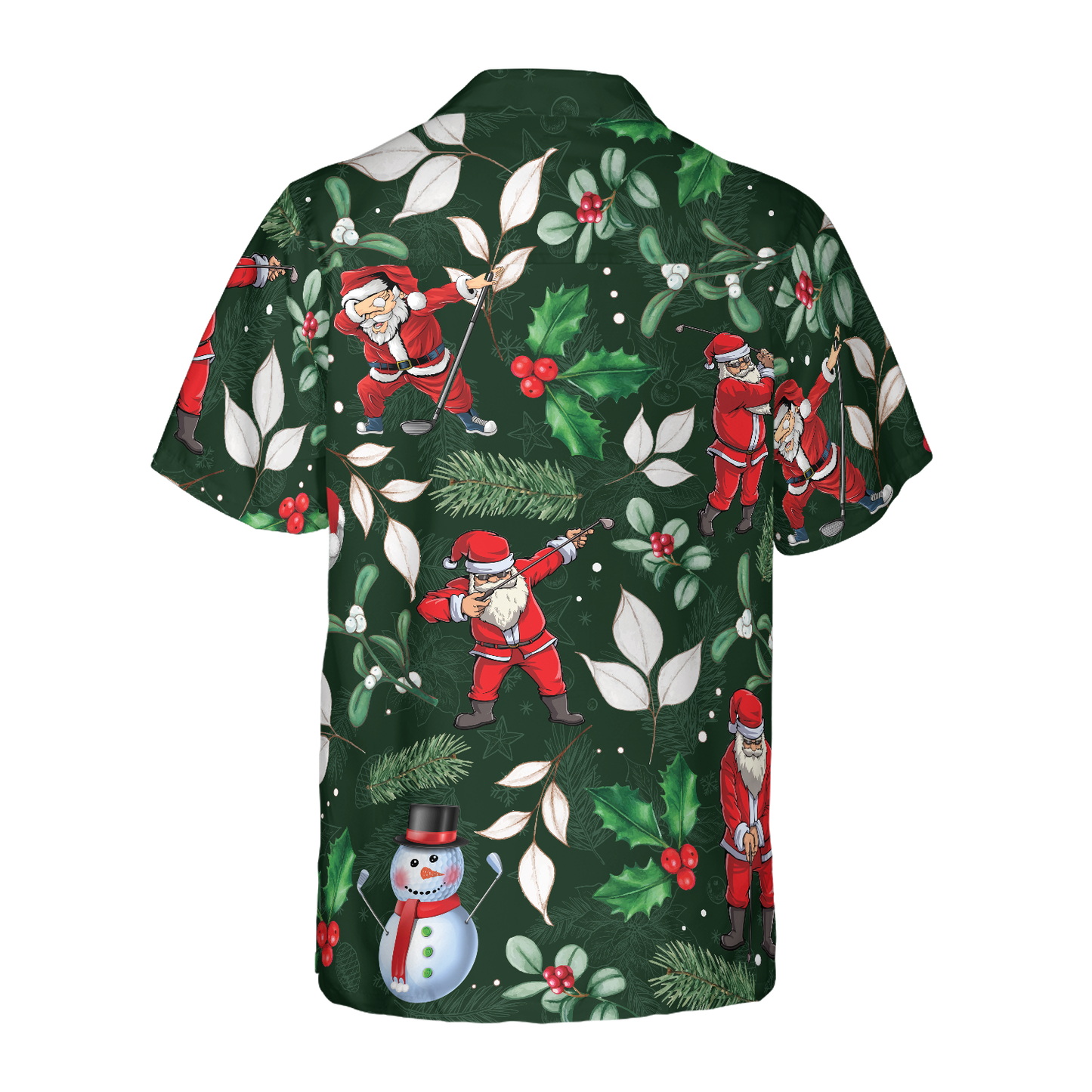 WW | Hyperfavor Weihnachten Hawaiianische Hemden, Santa Golfspiel Muster Hemd Kurzarm, Weihnachtshemd Geschenkidee für Männer und Frauen