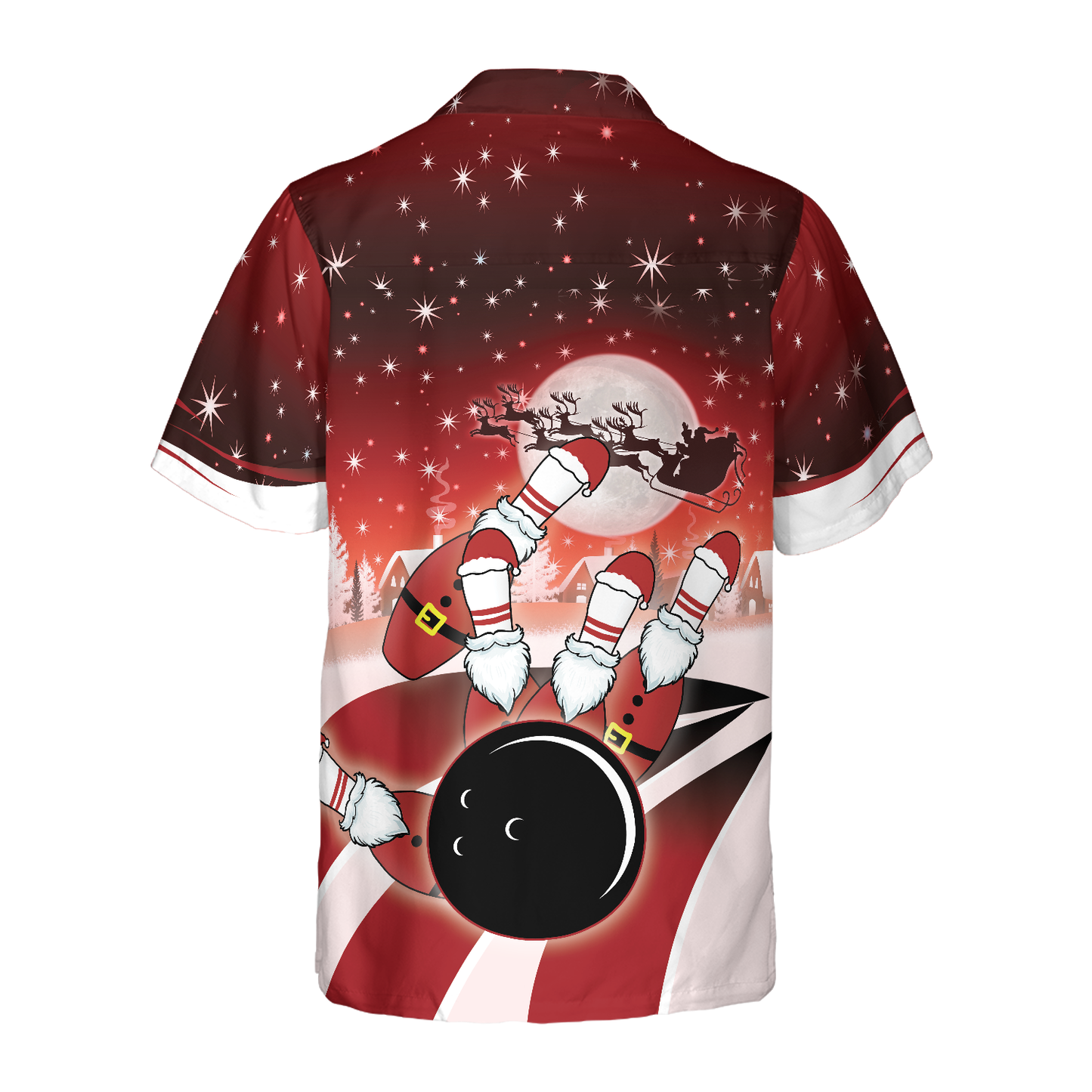 WW | Hawaiian-Shirts, Weihnachts-Bowling-Shirt Kurzarm, Weihnachts-Shirt Geschenke-Idee Für Männer und Frauen