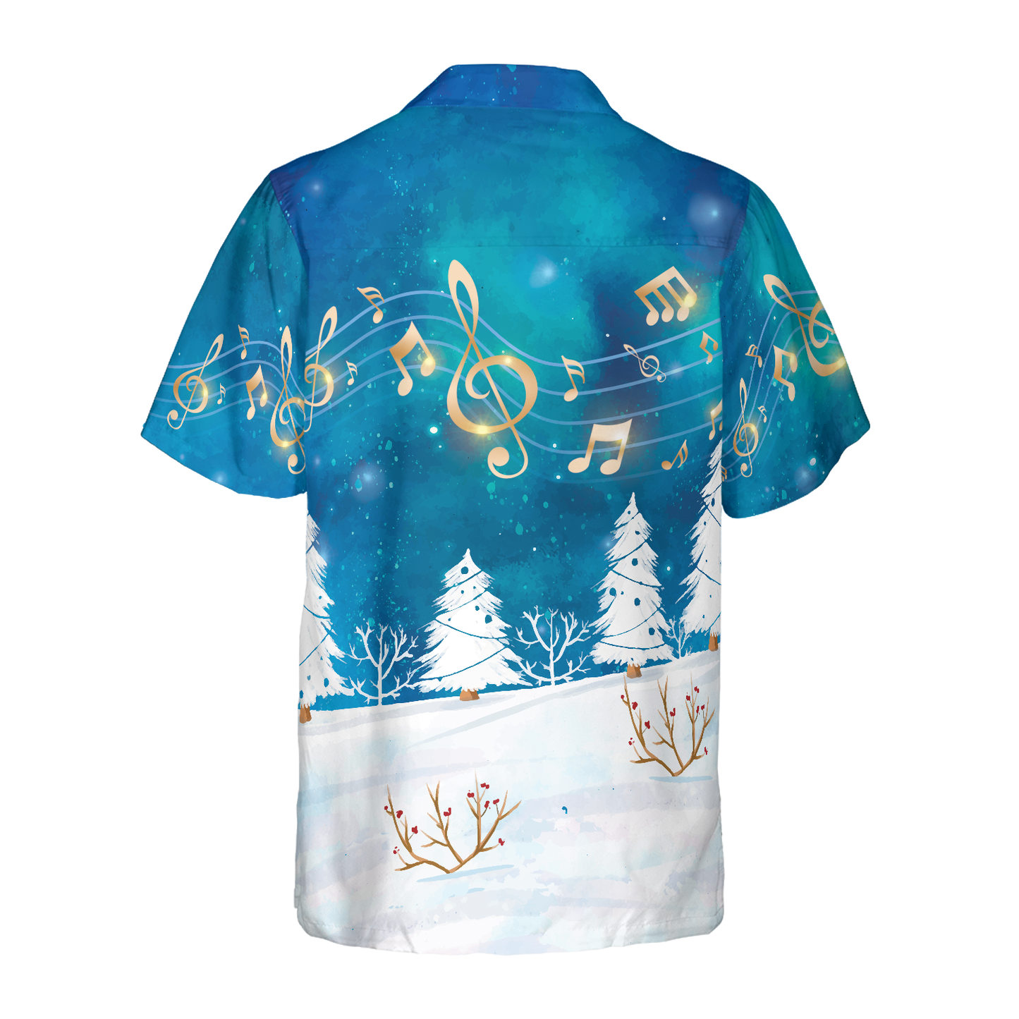 WW | Hyperfavor Weihnachts-Hawaii-Hemden für Herren und Damen, Santa Sing Musik Hawaiian Shirt mit Knopfleiste Kurzarm