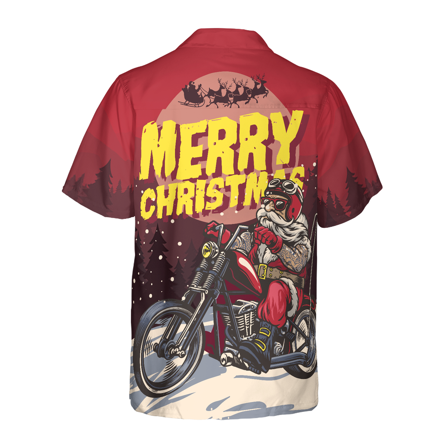 WW | Hyperfavor Weihnachts Hawaiian Shirts, Santa Motobike Hemd Kurzarm, Weihnachtshemd Geschenkidee für Männer und Frauen