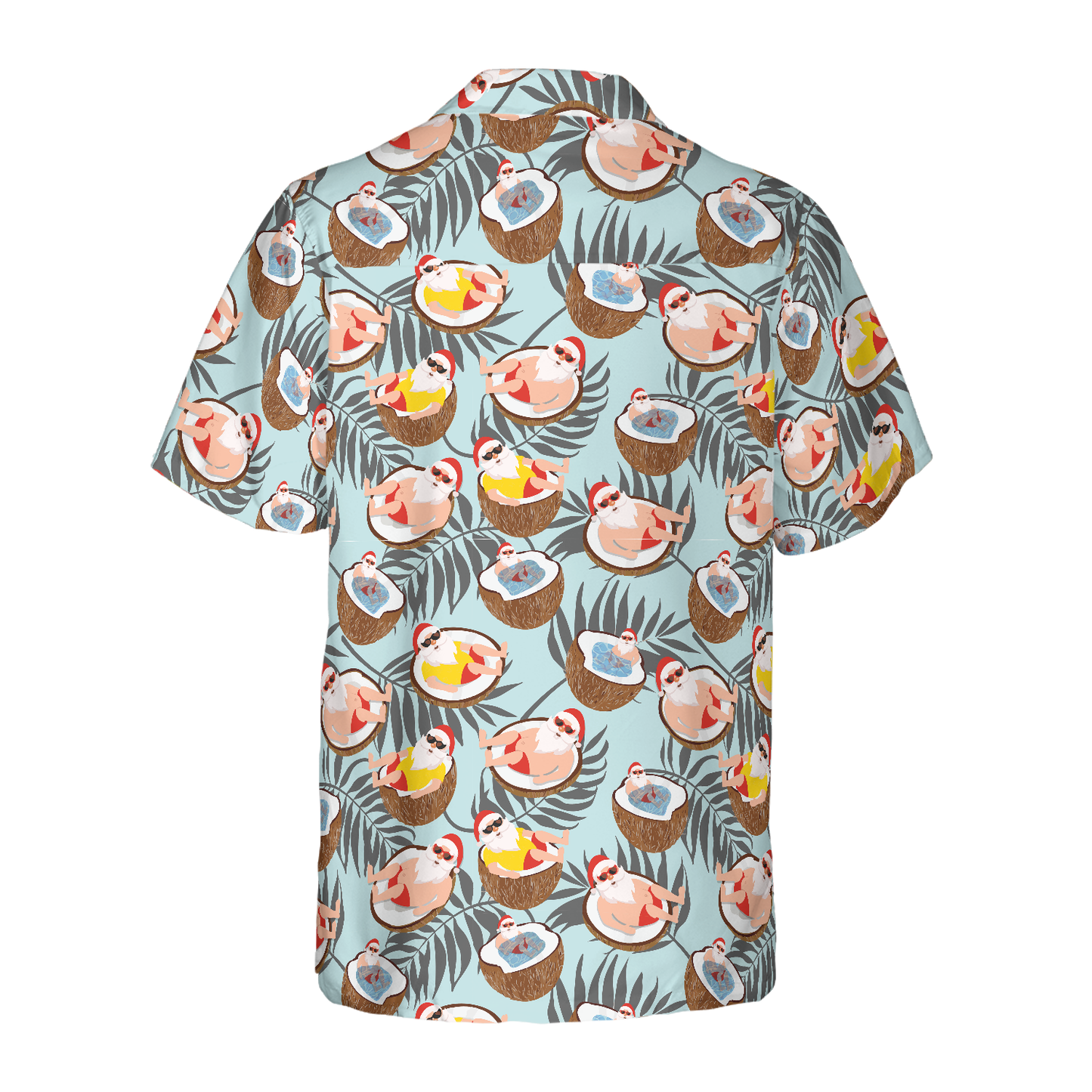WW | Hyperfavor Weihnachts-Hawaiian-Shirts, Weihnachtsmann mit Kokosnuss-Shirt Kurzarm, Weihnachts-Shirt-Idee Geschenk für Männer und Frauen
