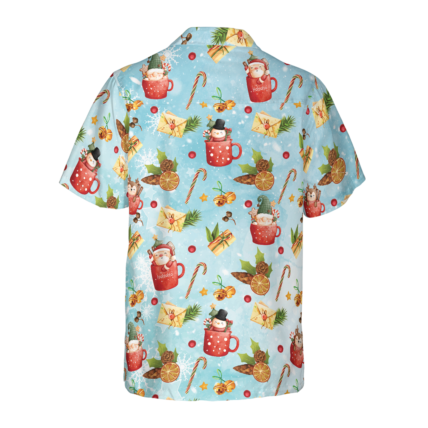 WW | Hyperfavor Santa Weihnachtsmuster 2 Muster Hawaiian Hemd, Weihnachtshemden Kurzarm Knopfdown Hemd für Männer und Frauen