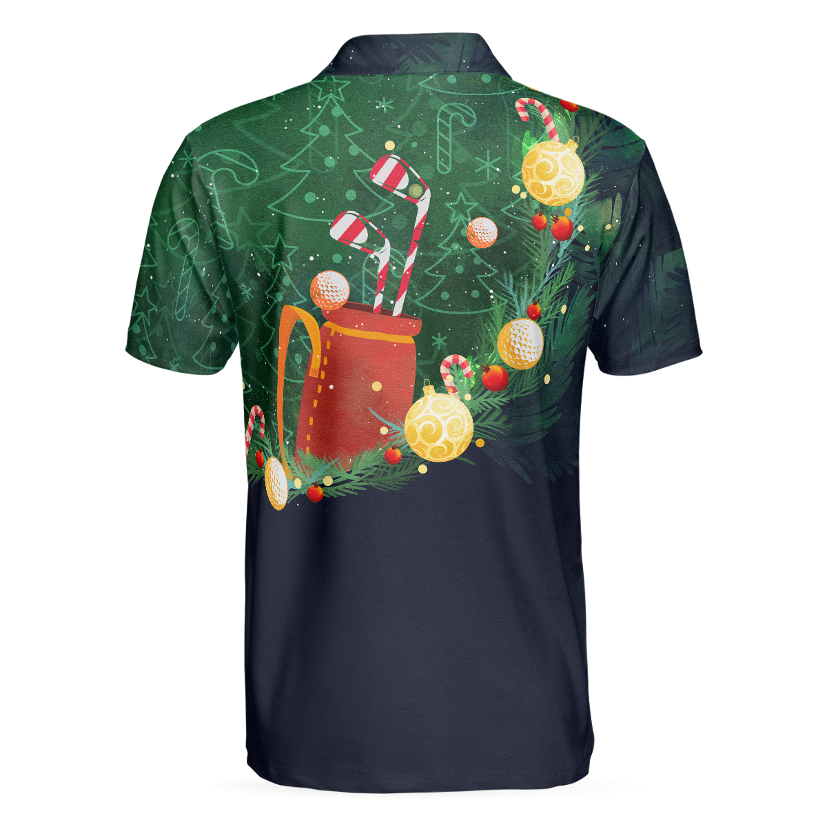 WW | Weihnachts Golf Polohemden - Herren Golf Polohemden Kurzarm - Santa Golfspiel Muster Shirt - Weihnachts Shirt Geschenkidee für Männer