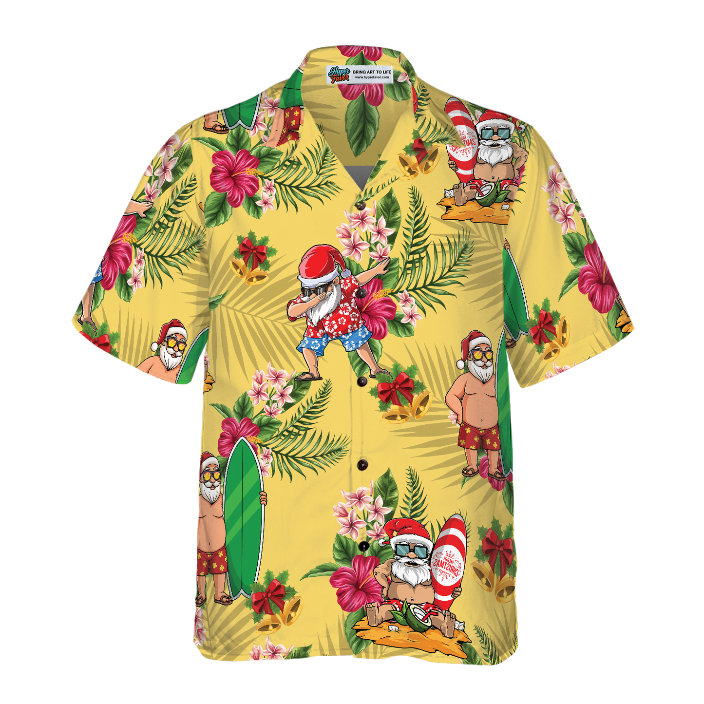WW | Frohe Weihnachten Santa Claus Surfing Dab Hawaiian Shirt