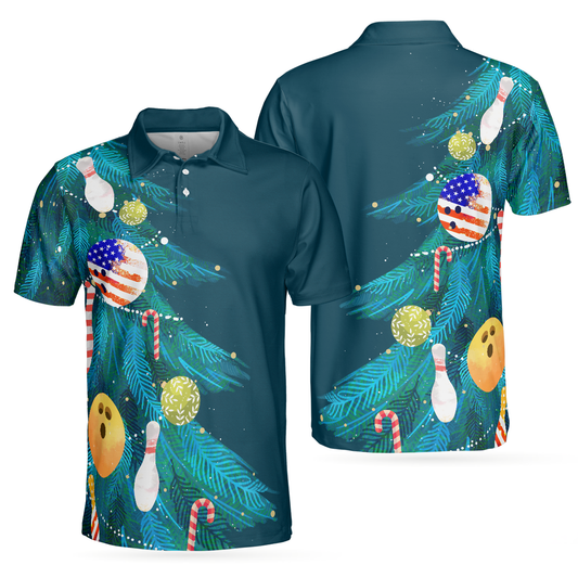 WW | Christmas Tree Decorations with Bowling Men's Polo Shirts