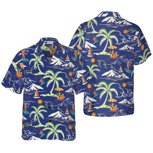 WW | Hyperfavor Christmas Hawaiian Shirts, Santa Beach Summer Pattern 3 Short Sleeve Shirt, Christmas Shirt Gift Idea for Men and Women