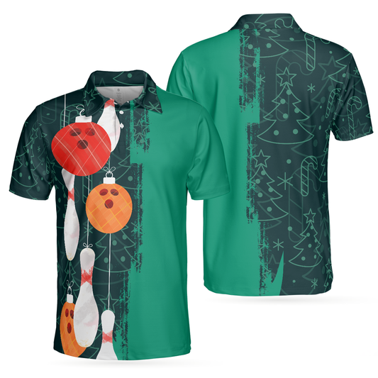 WW | Christmas Bowling Decoration Light Men's Polo Shirts