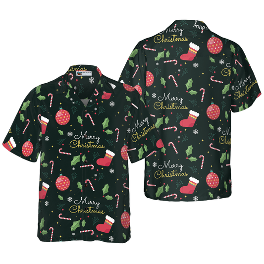 WW | Hyperfavor Weihnachts-Hawaiianhemden, Fröhliche Weihnachten Musterhemd Kurzarm, Weihnachtshemd Geschenkidee für Männer und Frauen