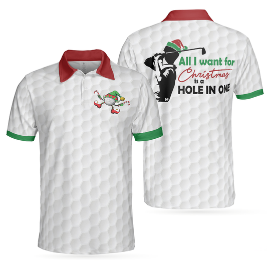 WW | Golf All I Want Polo Shirt, Gift Idea for Male Golfers, Funny Christmas Golf Shirt