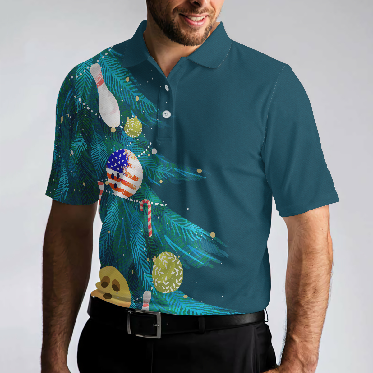 WW | Weihnachtsbaumdekorationen mit Bowling Herren Poloshirts