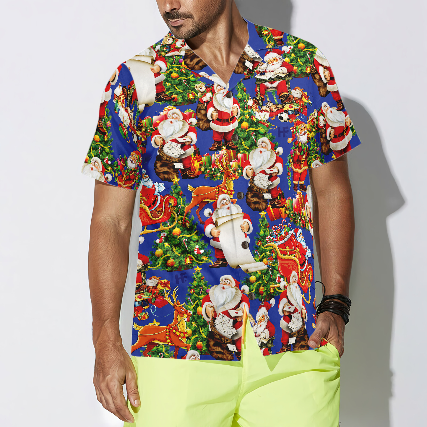 WW | Frohe Weihnachten Santa Claus 6 Hawaii-Hemd