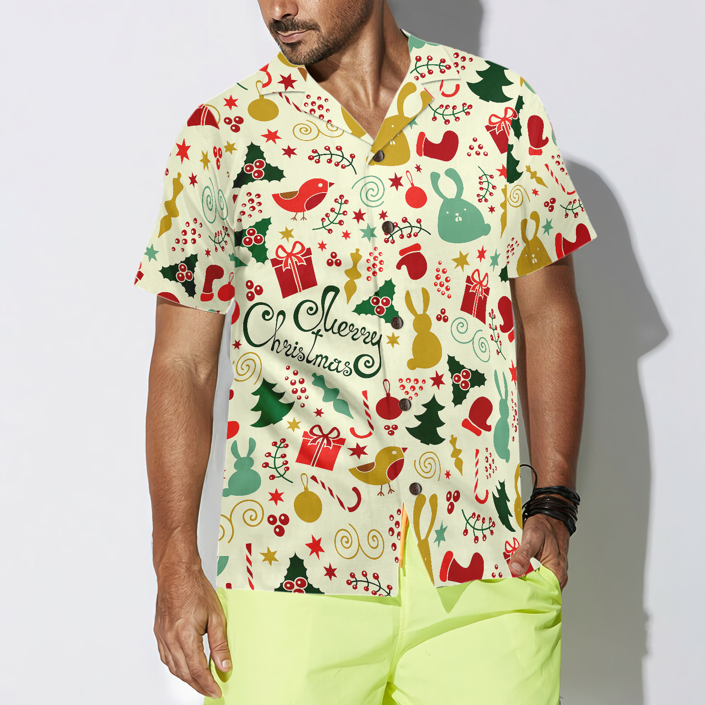 WW | Frohe Weihnachten Muster 4 Hawaii-Hemd