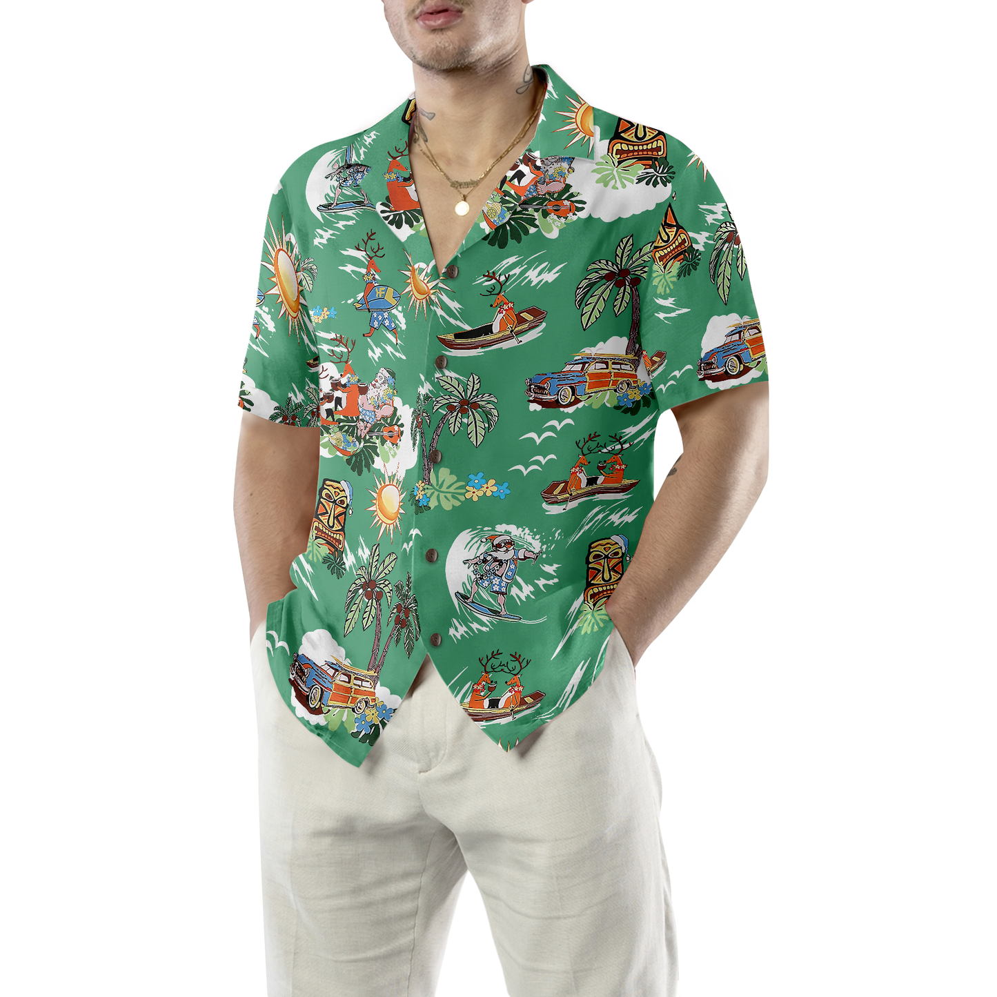 WW | Frohe Weihnachten Santa Claus 10 Hawaiian Shirt