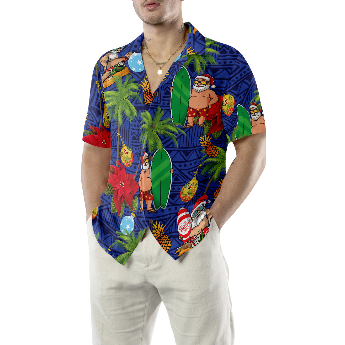 WW | Frohe Weihnachten Santa Claus 1 Hawaiian Shirt