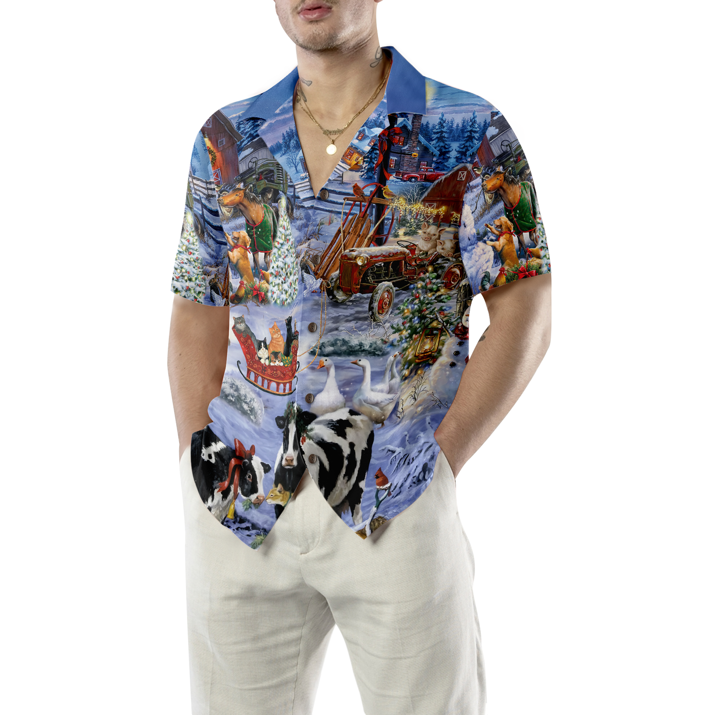 WW | SCHÖNE FARM AN WEIHNACHTEN Hawaiian Shirt