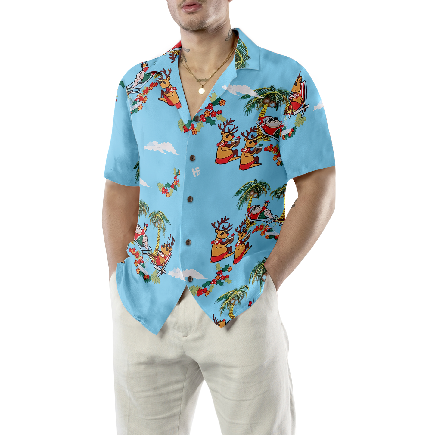 WW | Frohe Weihnachten Santa Claus 2 Hawaiian Shirt