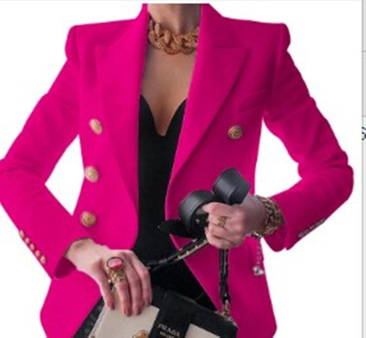 WW Mode Solide Knopf Anzugsjacke
