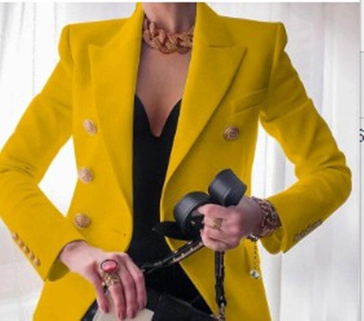 WW Mode Solide Knopf Anzugsjacke