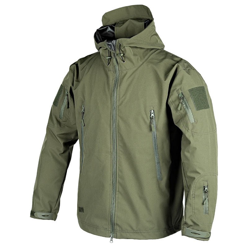 WW | Outdoor Jacke Wasserdicht Kapuze Reißverschluss Taschen Verstellbare Bündchen
